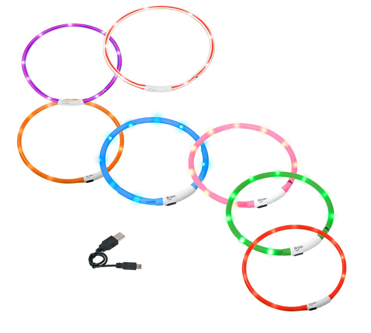 Visio Light LED Hundeleuchthalsband - wiederaufladbar - 20 bis 70cm